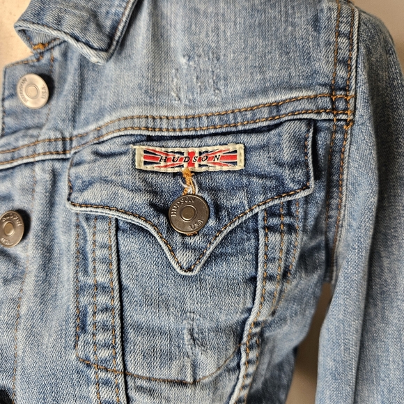 Girls Hudson Jean Jacket size Large. Light blue button up double pockets - Picture 2 of 8